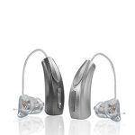Das Starkey Halo2 als Ex-Hörer-Hörgerät in der Farbe Sterling und Silber