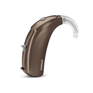 Das Phonak Vitus+ UP als Standard-HdO-Hörgerät in der Farbe Chestnut